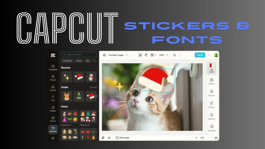 CapCut stickers and fonts